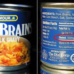 can of pork brains in milk gravy